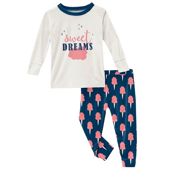 Kickee Pants Other - NWT Kickee Pants Toddler Baby Girl Sweet Dreams Pajama 2 Piece Set Sz 12-18 M